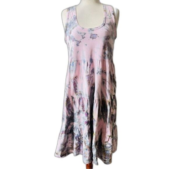 Dharma trading co Dresses & Skirts - Dharma Trading Co. Womens XL Dress Tie-Dye Pink & Blue Boho Sleeveless Tank